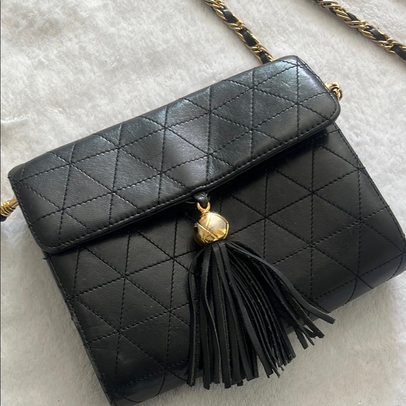 Talbots Black Crossbody Bag with Tassel Detail - Picture 2 of 8